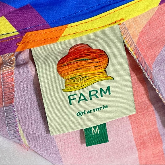 FARM RIO BRUNAS COLORFUL STRIPES COTTON MIDI SKIRT - Picture 5 of 9